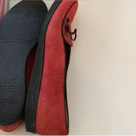 Size 7 Size 7 100% AUTHENTIC Salvatore Ferragamo Red Suede Slip On Loafers - Picture 8 of 11